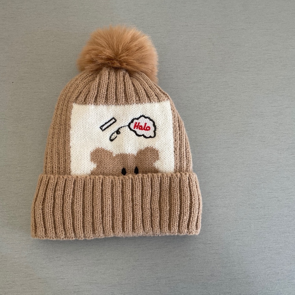 Knit double layer hat